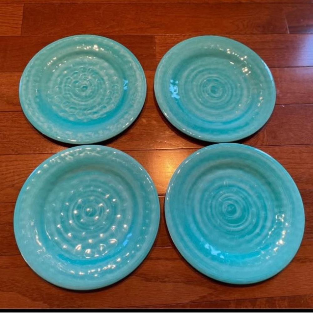 Set of 4-Bobby Flay Teal Melamine Plates